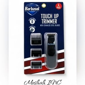 Barbasol Touch Up Beard Hair Trimmer for Men, Compact Electric 3 Guide Combs NEW